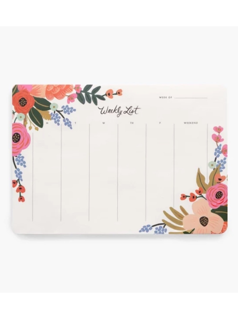 Anthropologie Rifle Paper Co. Floral Weekly Desk Notepad Planner - Mouse Pad